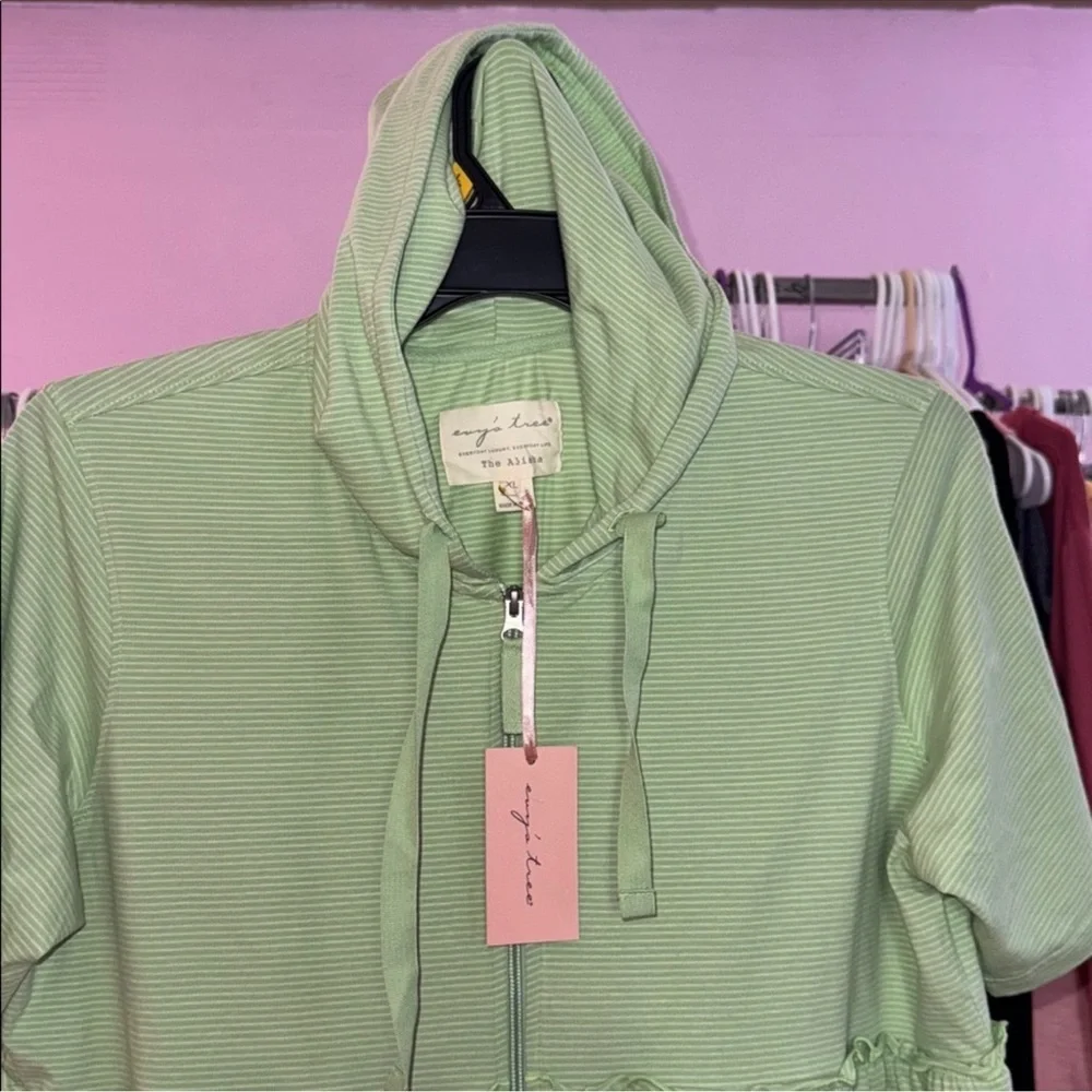 Evy's Tree Green Hooded Zip-Up Jacket hoodie NWT size XL - Picture 6 of 6